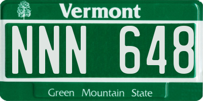 VT license plate NNN648