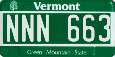 VT license plate NNN663