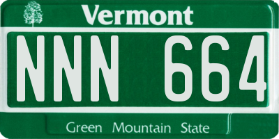 VT license plate NNN664