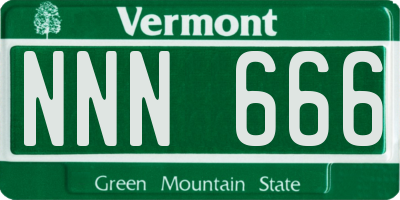 VT license plate NNN666