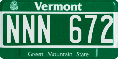VT license plate NNN672