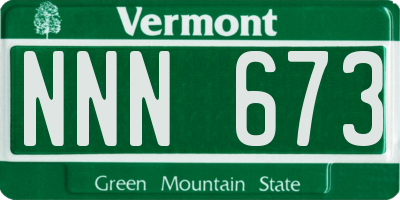 VT license plate NNN673