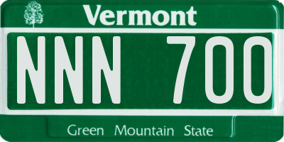 VT license plate NNN700