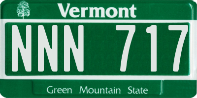 VT license plate NNN717