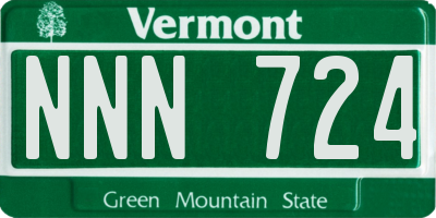 VT license plate NNN724