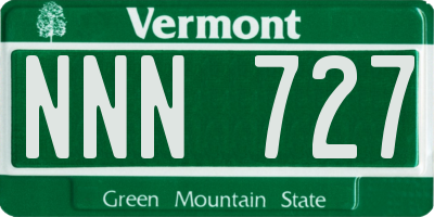 VT license plate NNN727