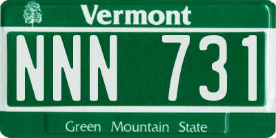 VT license plate NNN731