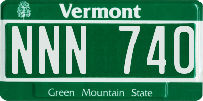 VT license plate NNN740