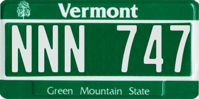 VT license plate NNN747