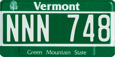 VT license plate NNN748