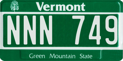 VT license plate NNN749