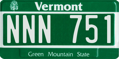 VT license plate NNN751