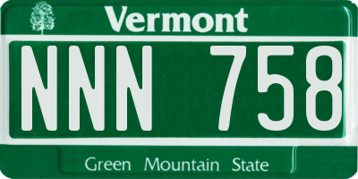 VT license plate NNN758