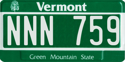 VT license plate NNN759