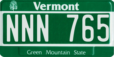 VT license plate NNN765
