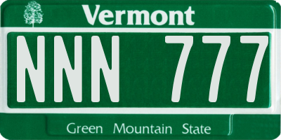 VT license plate NNN777
