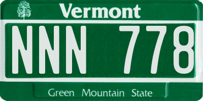 VT license plate NNN778