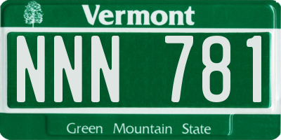 VT license plate NNN781
