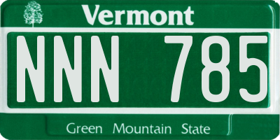 VT license plate NNN785
