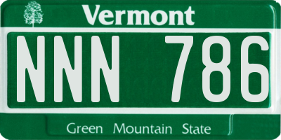 VT license plate NNN786