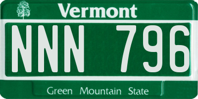 VT license plate NNN796