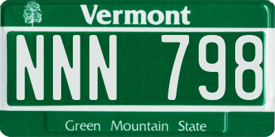 VT license plate NNN798