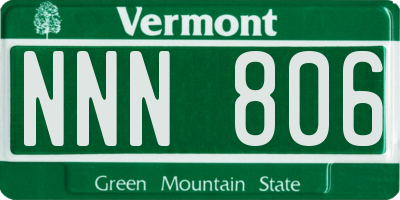 VT license plate NNN806