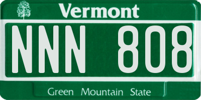 VT license plate NNN808