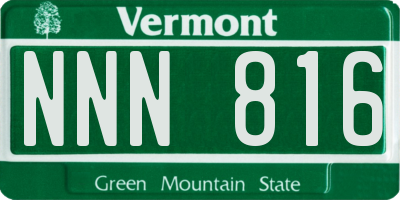 VT license plate NNN816