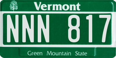 VT license plate NNN817