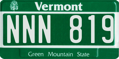 VT license plate NNN819