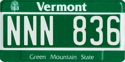 VT license plate NNN836