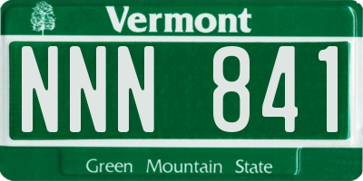 VT license plate NNN841