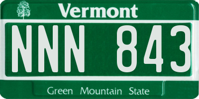 VT license plate NNN843