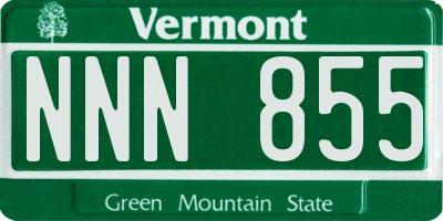 VT license plate NNN855