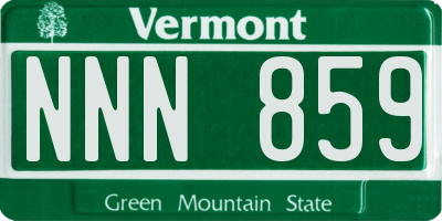 VT license plate NNN859