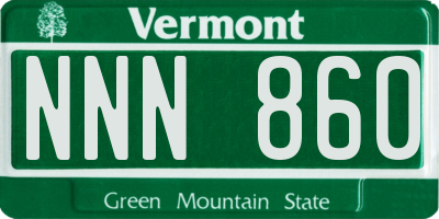 VT license plate NNN860