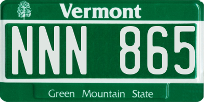 VT license plate NNN865