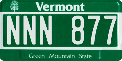 VT license plate NNN877