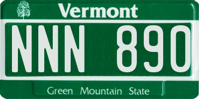 VT license plate NNN890