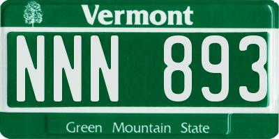 VT license plate NNN893