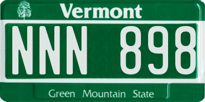 VT license plate NNN898