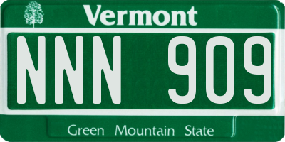 VT license plate NNN909