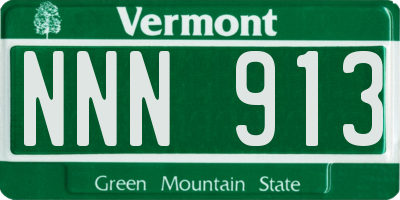 VT license plate NNN913