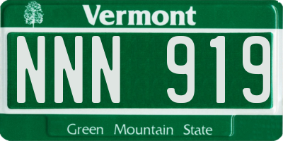 VT license plate NNN919