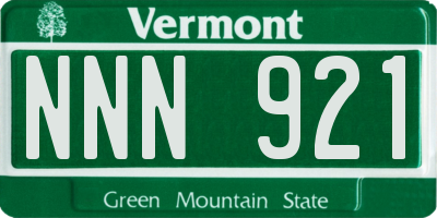 VT license plate NNN921