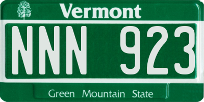 VT license plate NNN923