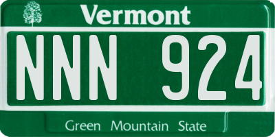 VT license plate NNN924