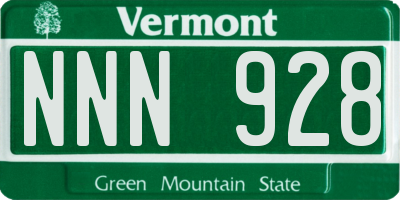 VT license plate NNN928