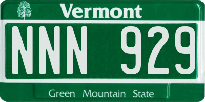 VT license plate NNN929